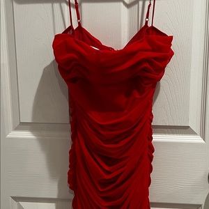 House of CB Red mesh mini dress